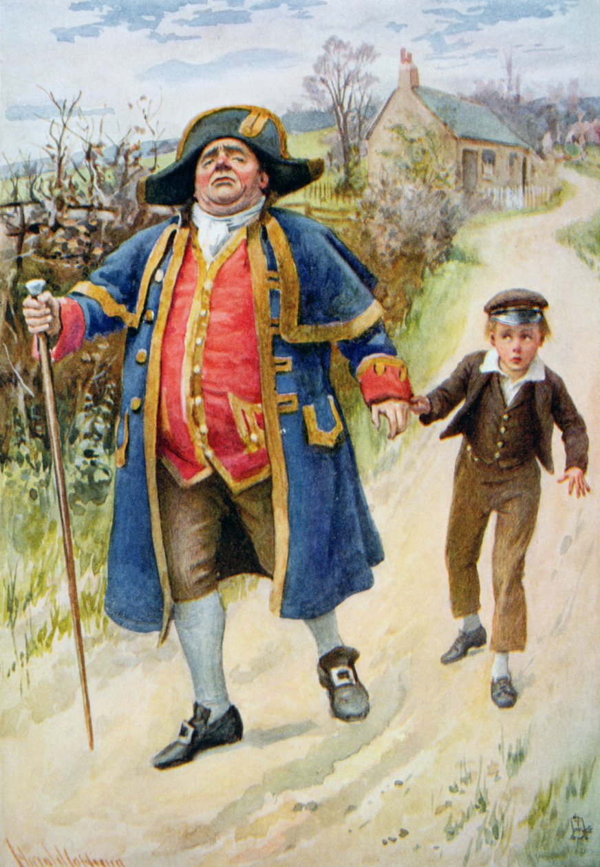 Mr. Bumble og Oliver Twist, illustration til 