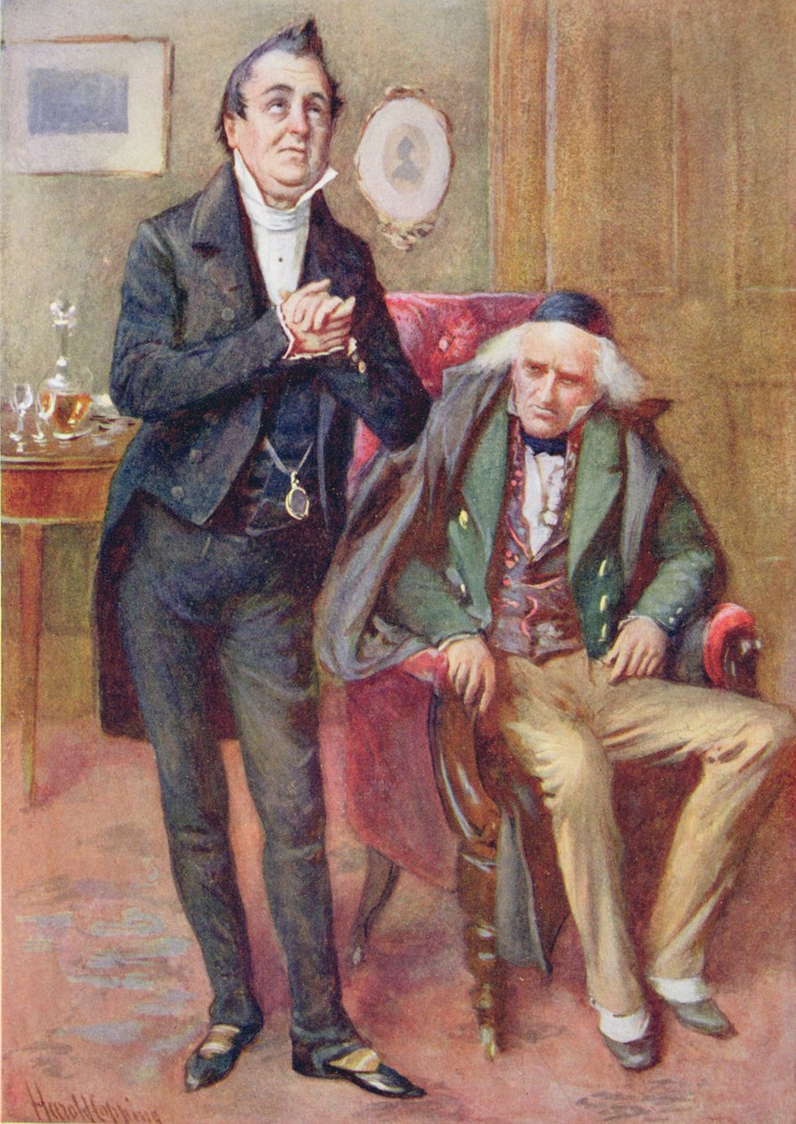 Mr. Pecksniff og Old Martin Chuzzlewit, illustration til 
