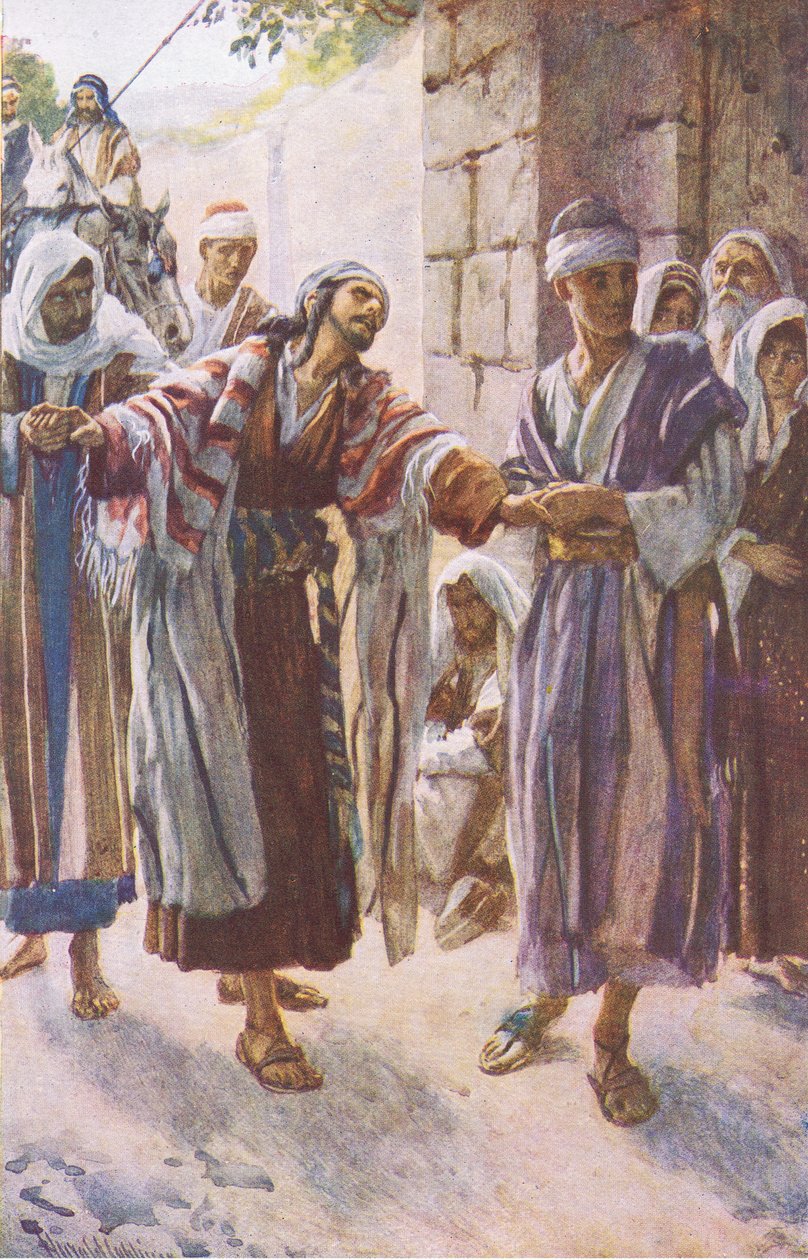 Paul førte ind i Damaskus, illustration fra Harold Copping Pictures: The Crown Series, ca. 1920