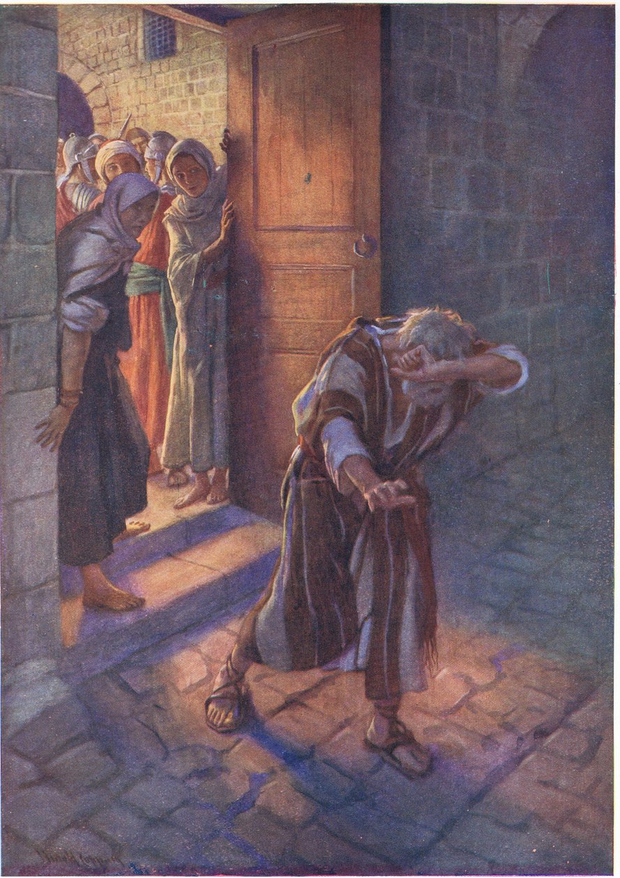 Peters samvittighed, illustration fra Harold Copping Pictures: The Crown Series, ca. 1920