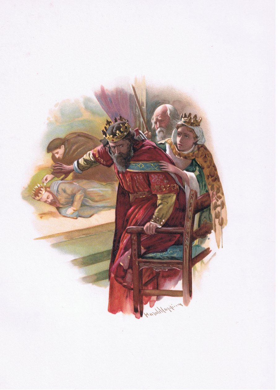 Dronning Gertrude, illustration fra Hamlet af Harold Copping