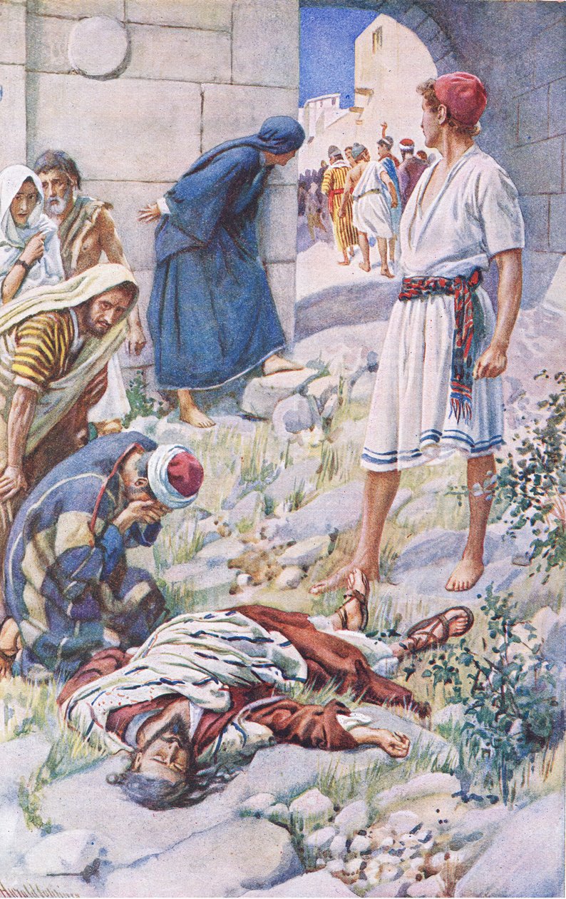 St Paul stenet, illustration fra Harold Copping Pictures: The Crown Series, c.1920