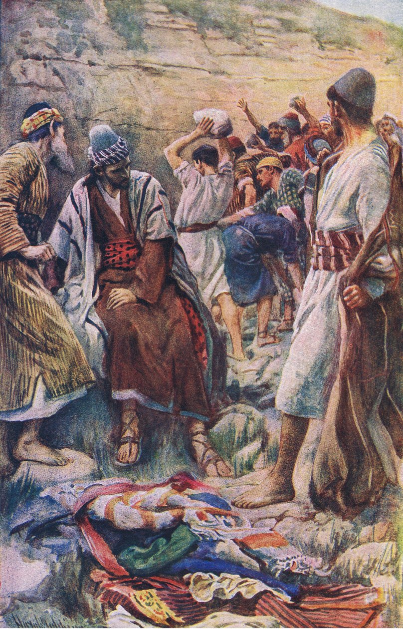 Stephens død, illustration fra Harold Copping Pictures: The Crown Series, ca. 1920