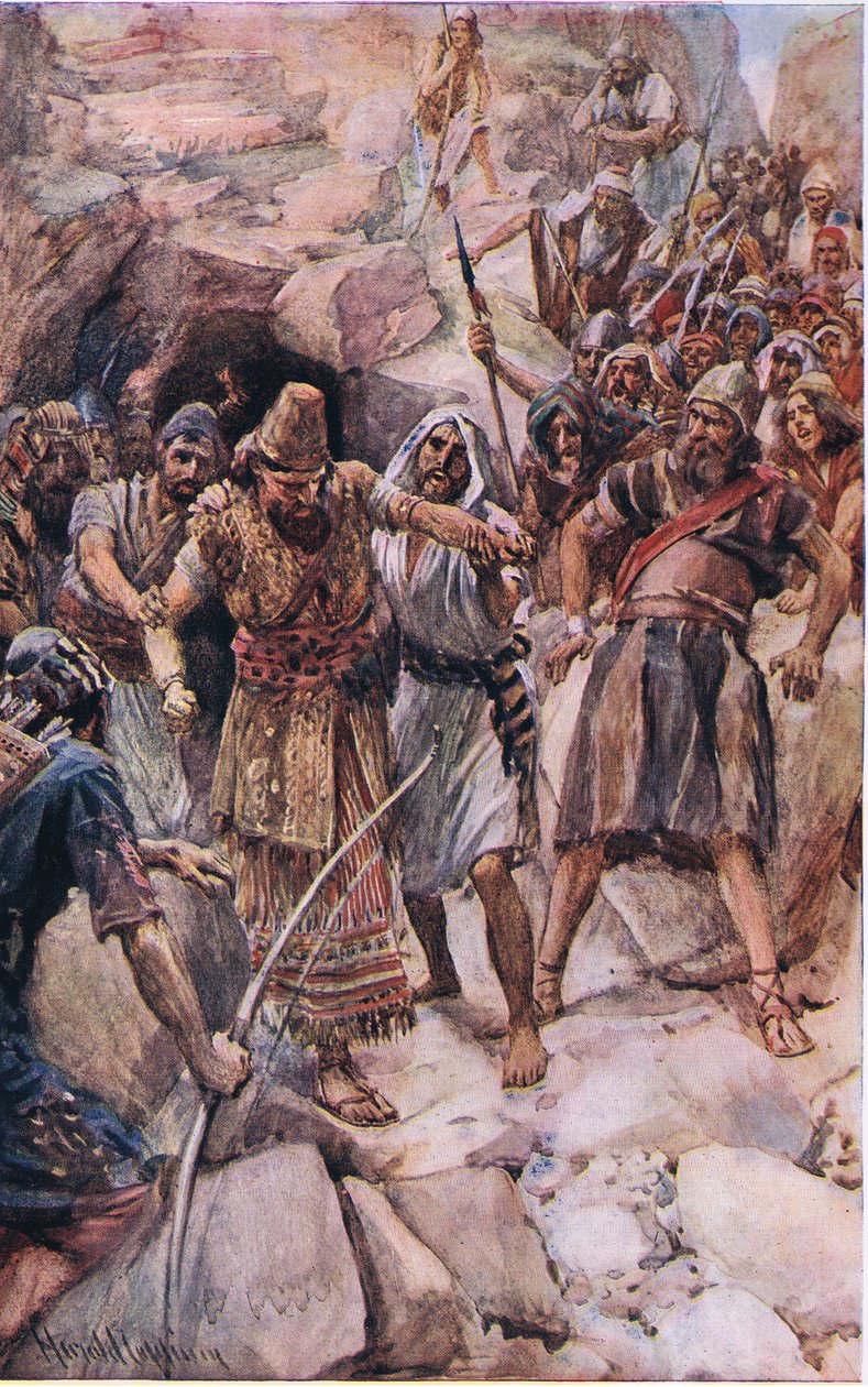 De kanaanæiske kongers skæbne, illustration fra Pictures That Teach The Crown Series, 1920 af Harold Copping