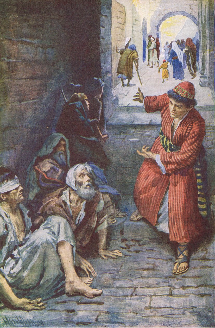 Den store invitation, illustration fra Harold Copping Pictures: The Crown Series, ca. 1920