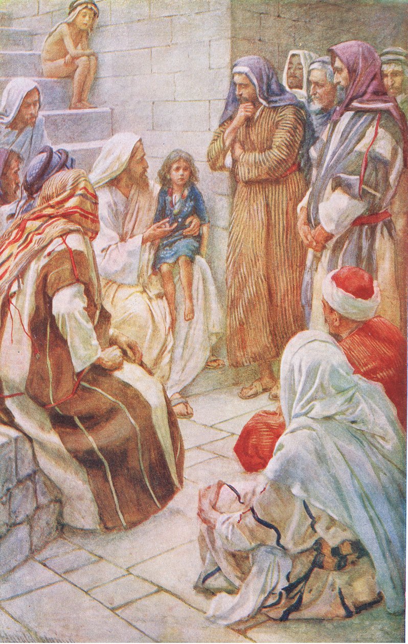 Det lille barn i midten, illustration fra Harold Copping Pictures: The Crown Series, ca. 1920
