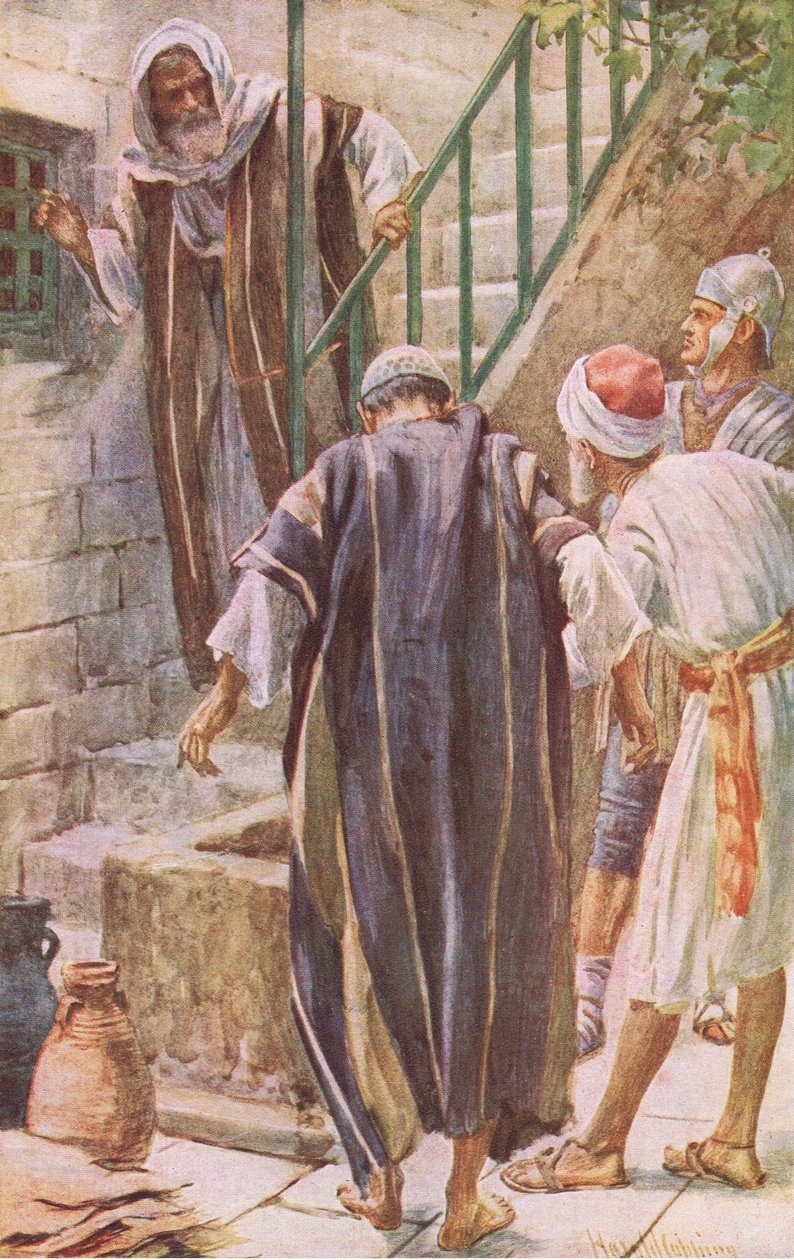 Budbringerne til Peter, illustration fra Harold Copping Pictures: The Crown Series, ca. 1920