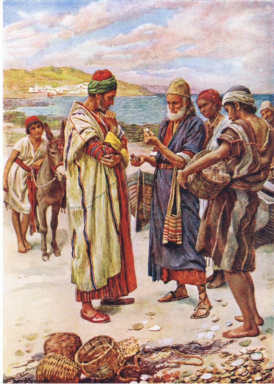 Den dyrebare perle, illustration fra Harold Copping Pictures: The Crown Series, ca. 1920