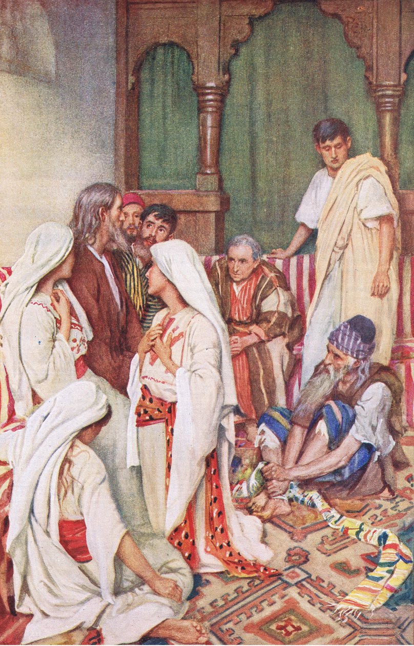 The Preaching of Agabus, illustration fra Harold Copping Pictures: The Crown Series, c.1920