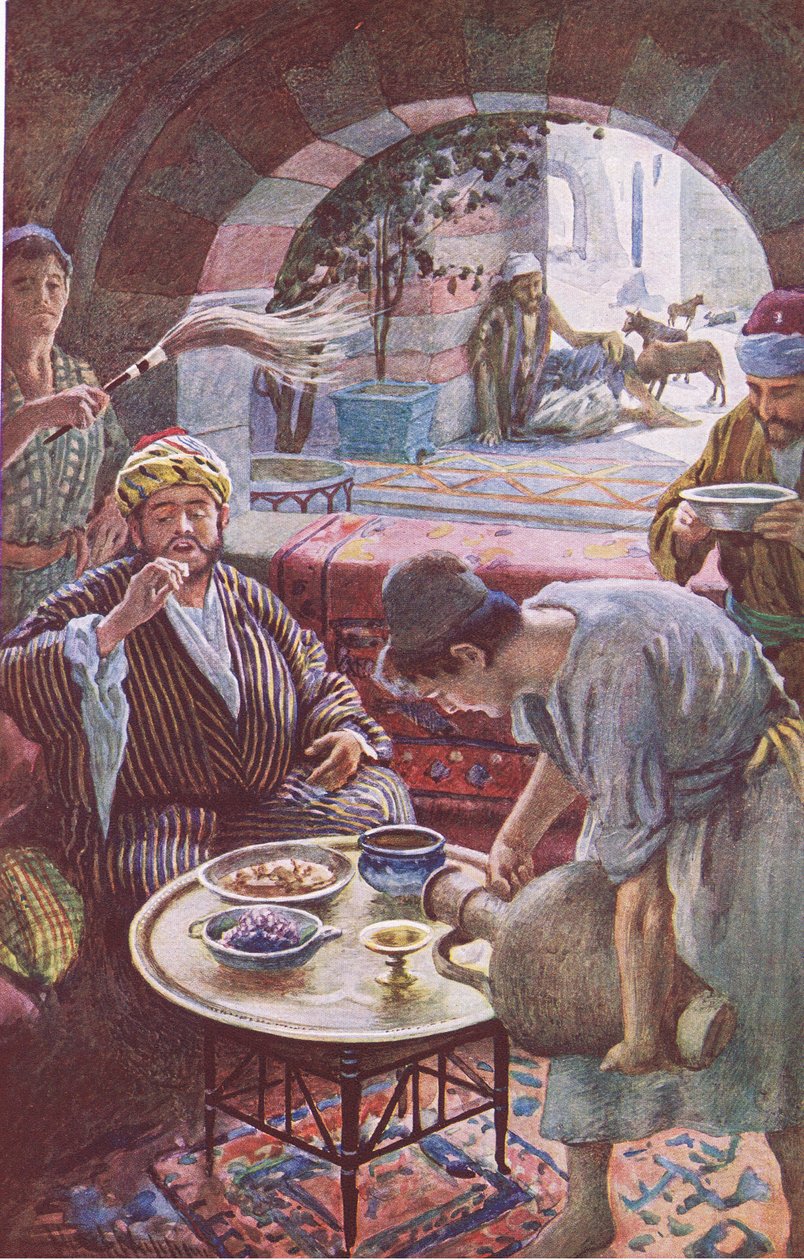 Den rige mand og Lazarus, illustration fra Harold Copping Pictures: The Crown Series, ca. 1920