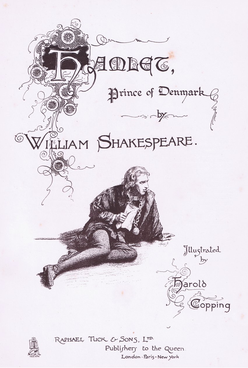 Titelsidedesign, illustration fra Hamlet af Harold Copping