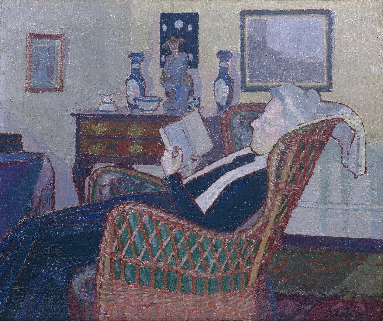 Interiør med kunstnerens mor 1917-18 (olie på lærred) af Harold Gilman