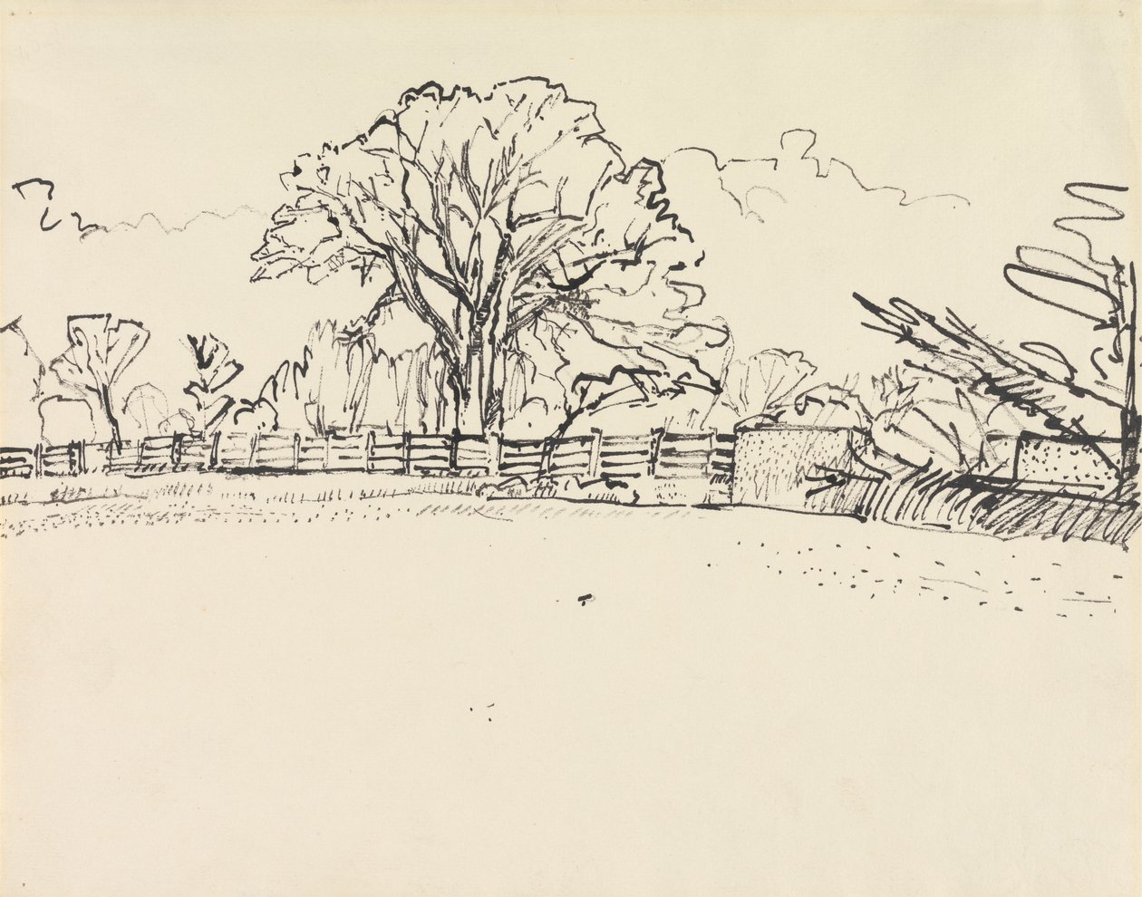 Landskab med hegn af Harold Gilman