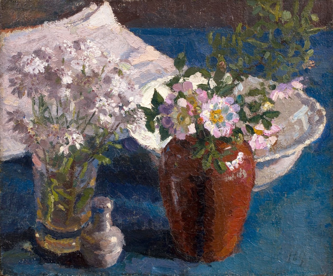 Stilleben: Flowers on a Table, ca. 1909 (olie på lærred) af Harold Gilman