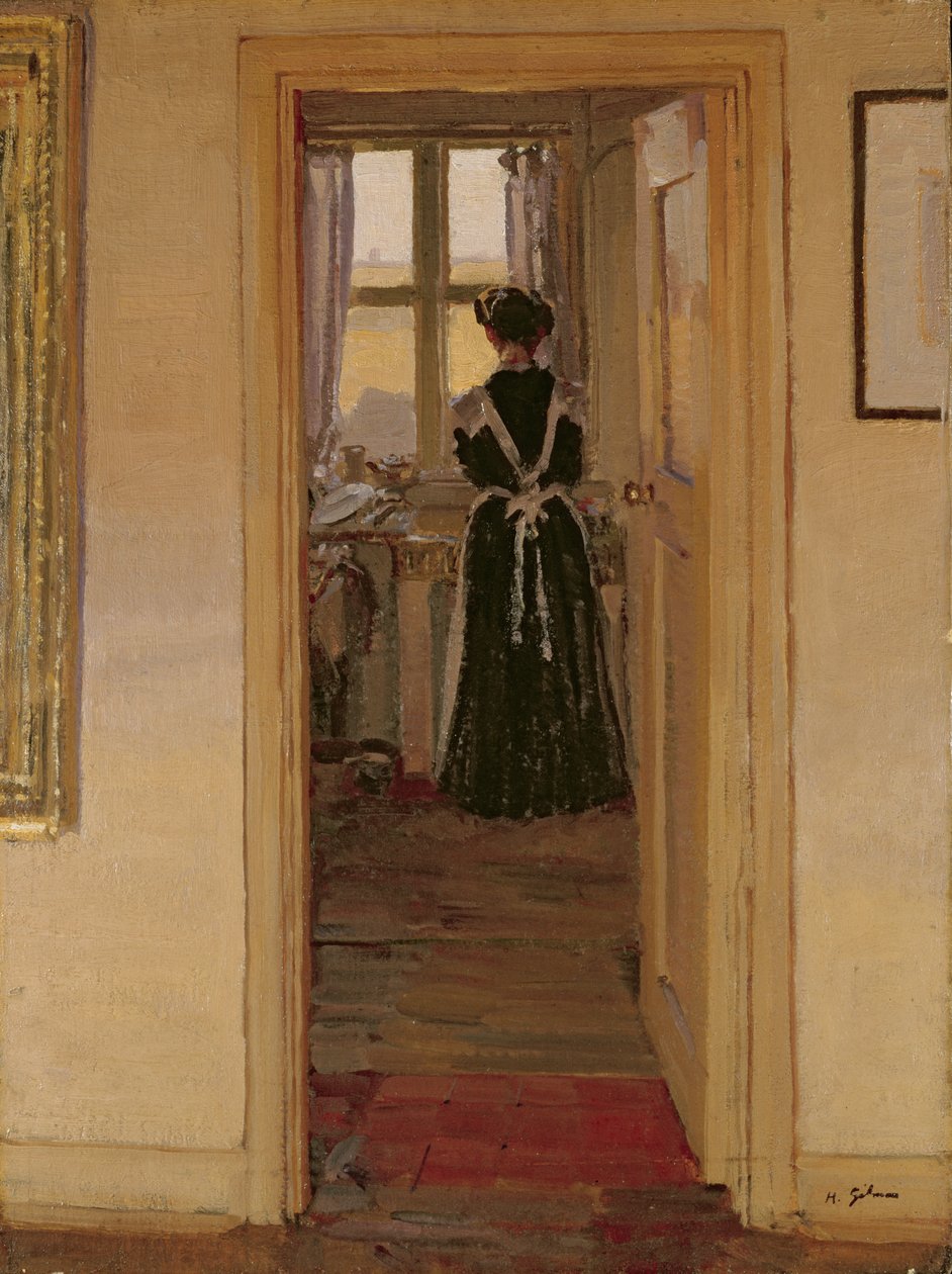 Køkkenet (olie på lærred) af Harold Gilman