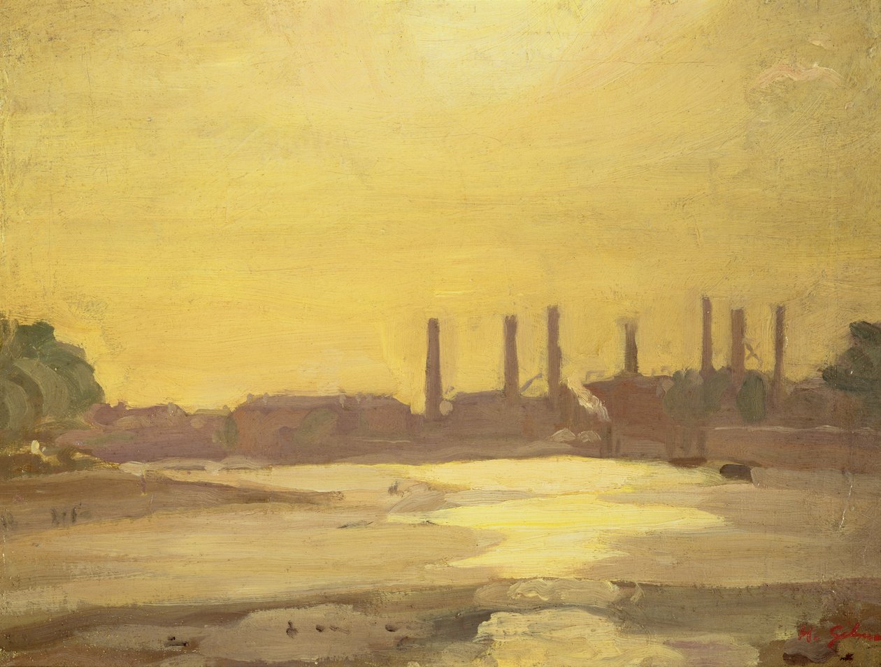 Themsen i Chelsea af Harold Gilman
