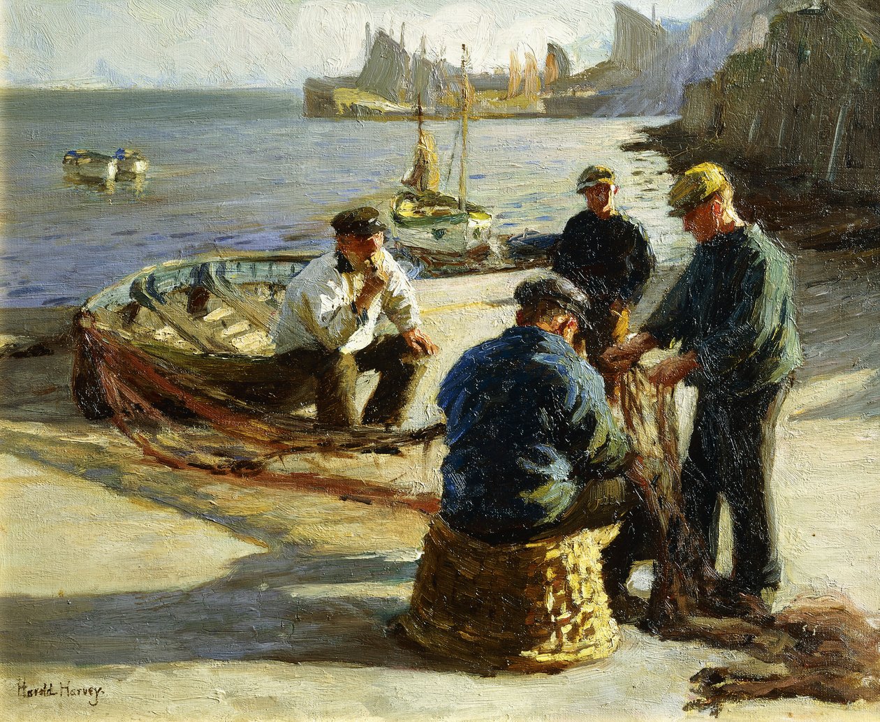 Mending the Nets, Newlyn af Harold Harvey