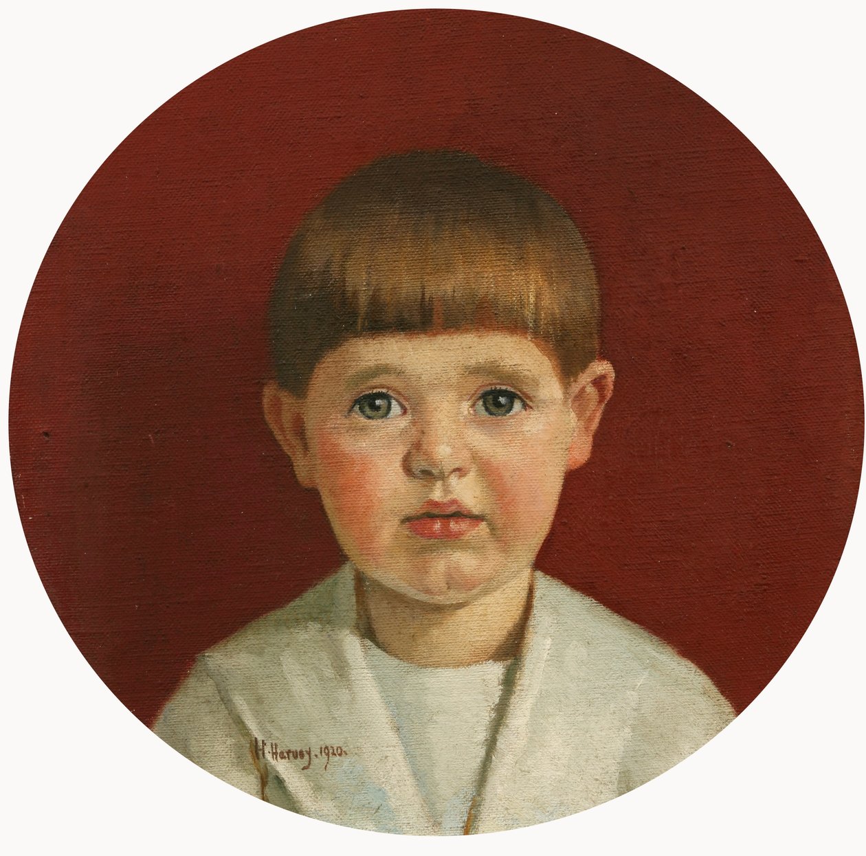 Portræt af James Jewill Hill, Jr (olie på lærred lagt om bord) af Harold Harvey