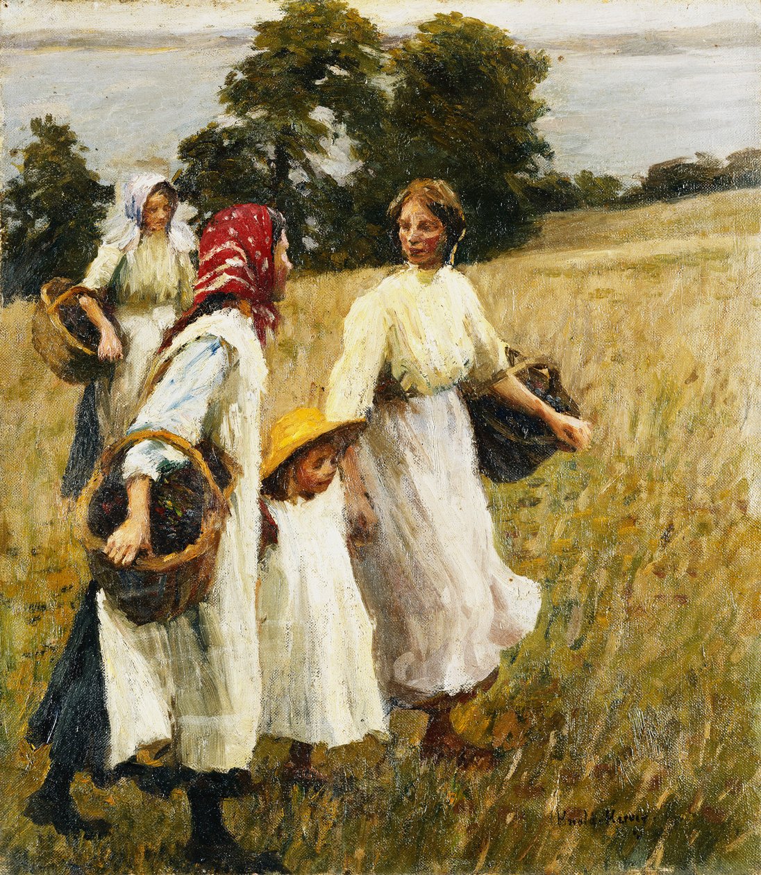 The Blackberry Harvest, ca. 1908 (olie på lærred) af Harold Harvey