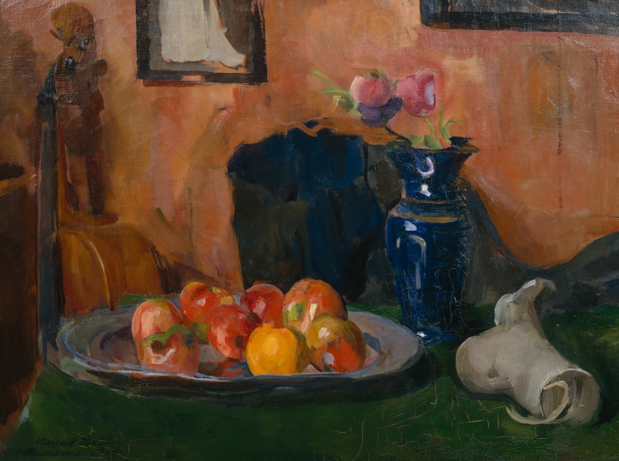 Stilleben med frugtfad af Harriet Backer
