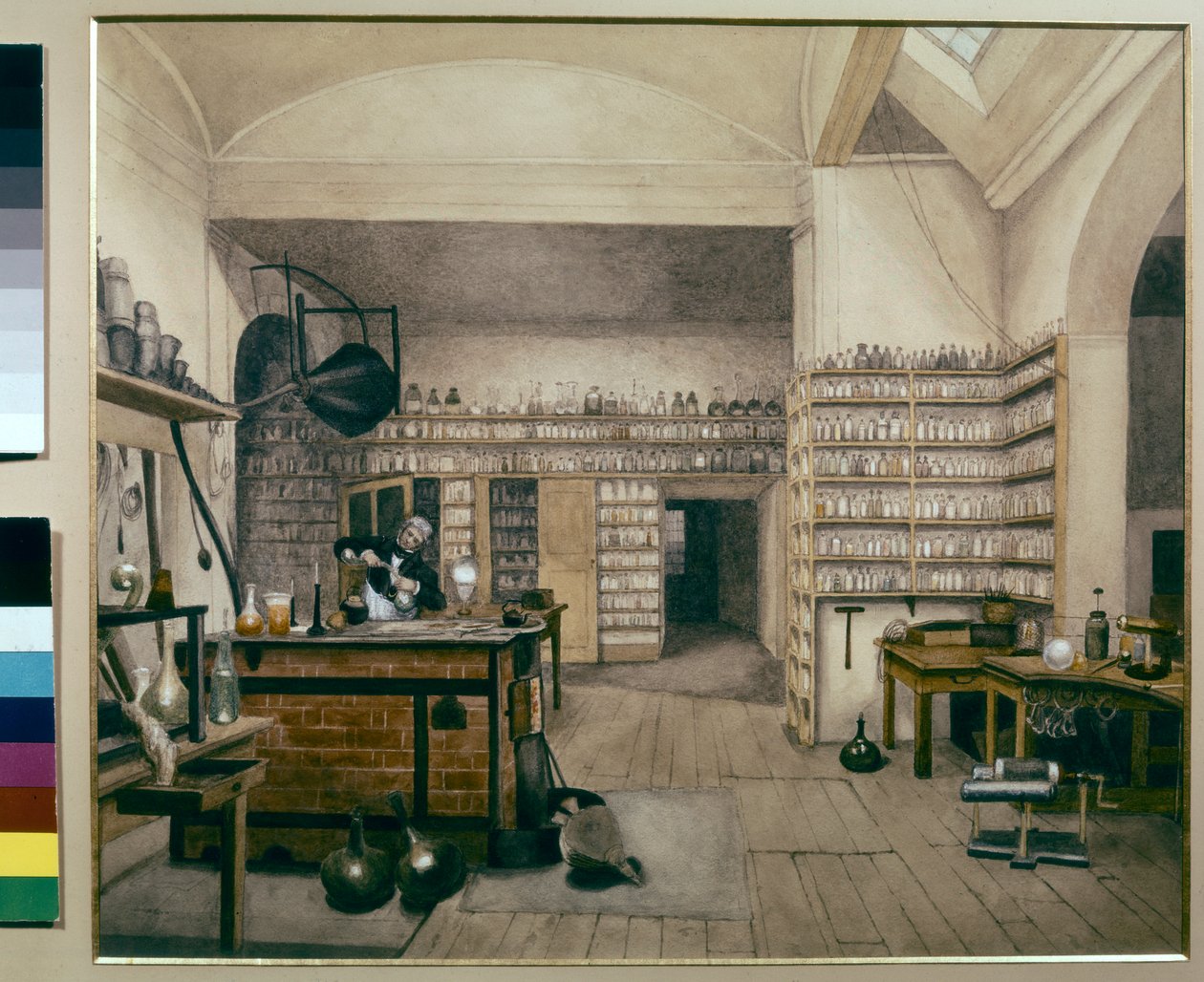 Michael Faraday på arbejde i sit laboratorium på Det Kongelige Institut af Harriet Jane Moore
