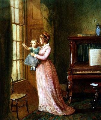 Waving Goodbye (signeret akvarel) af Harriet Kempe