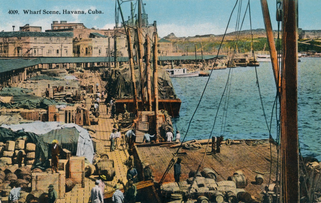 Wharf Scene, Havana, Cuba, 1910 af Harris Bros and Co