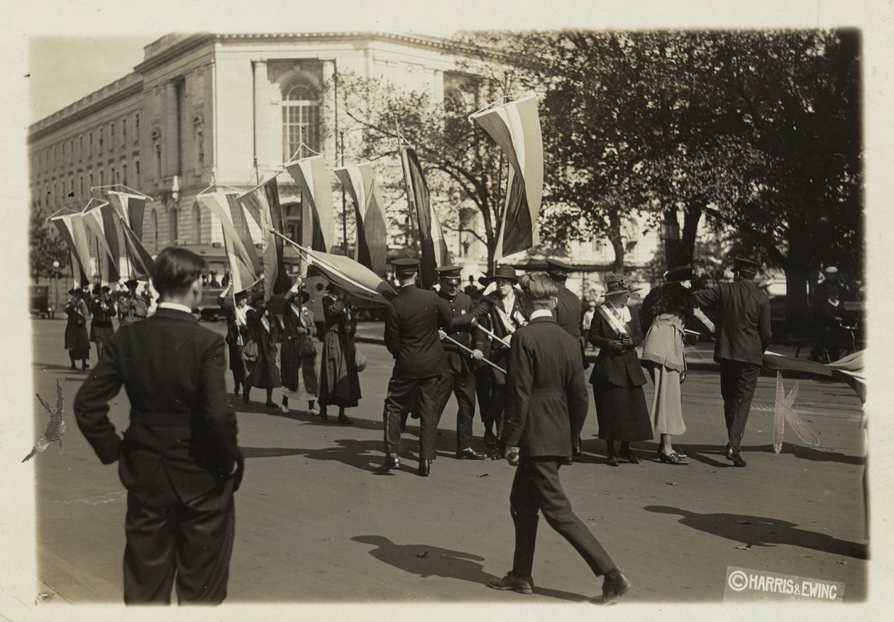 Politiet beslaglægger suffragisters bannere, før de når frem til det amerikanske senat af Harris & Ewing