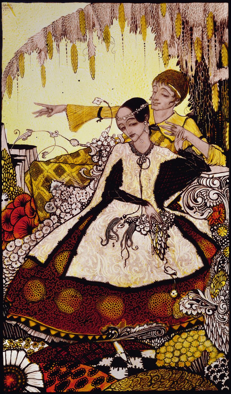 Alligevel er disse rådne, så du er dronningen af alle levende, eller har været illustration af Harry Clarke fra 