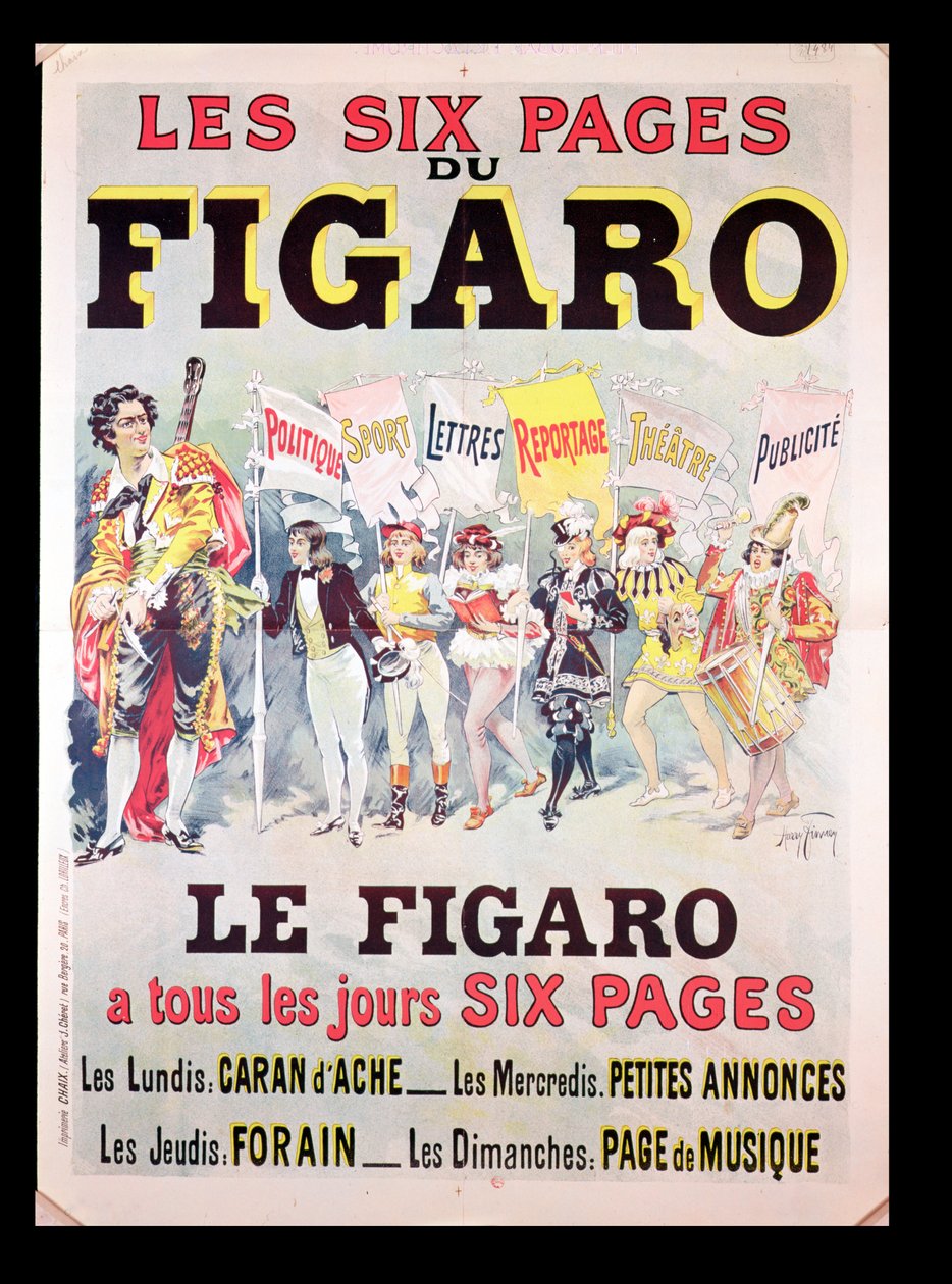 Annonce for Le Figaro, slutningen af det 19. århundrede af Harry Finney
