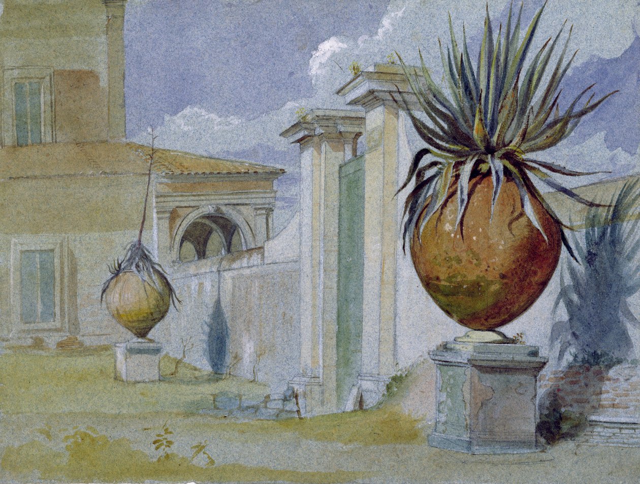 Villa Massimi, Rom (wc og kropsfarve på papir) af Harry John Johnson