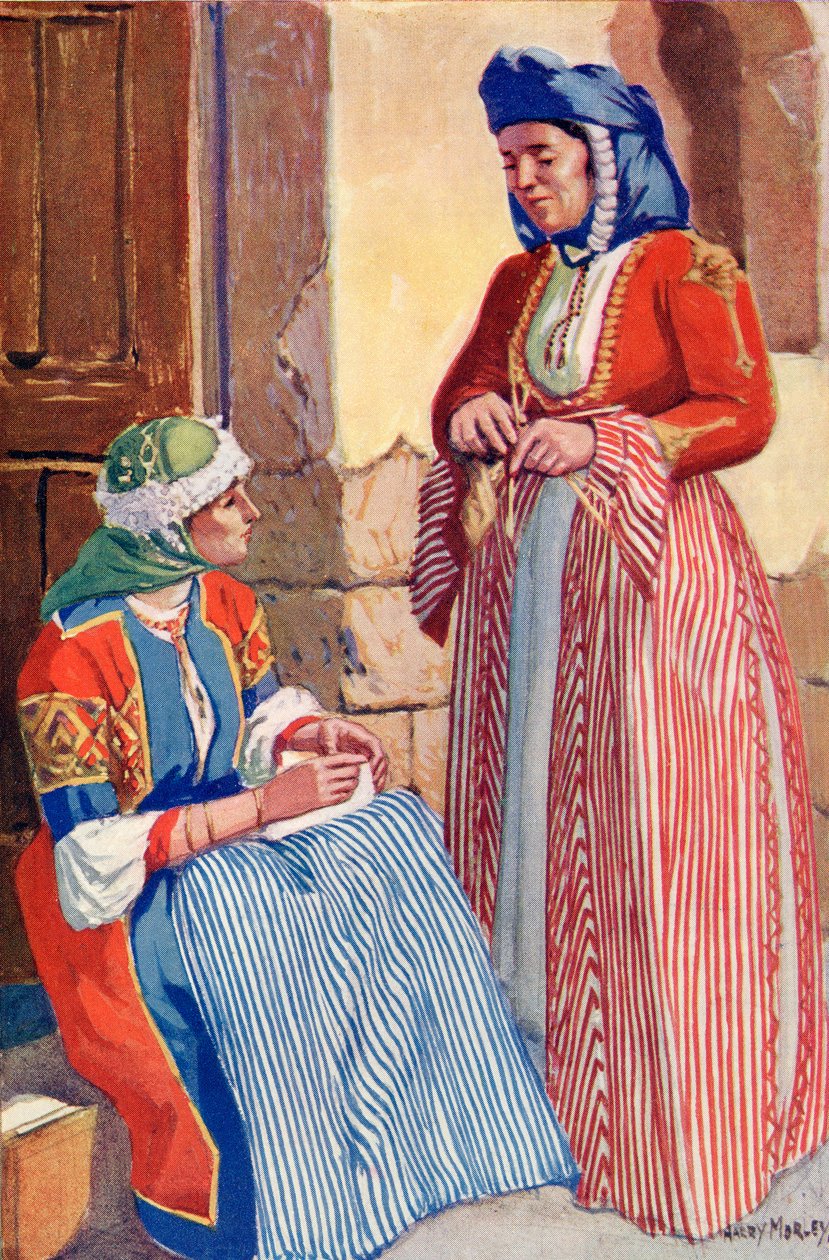 Kvinder fra Nazareth i gallakjole, ca. 1910 af Harry Morley