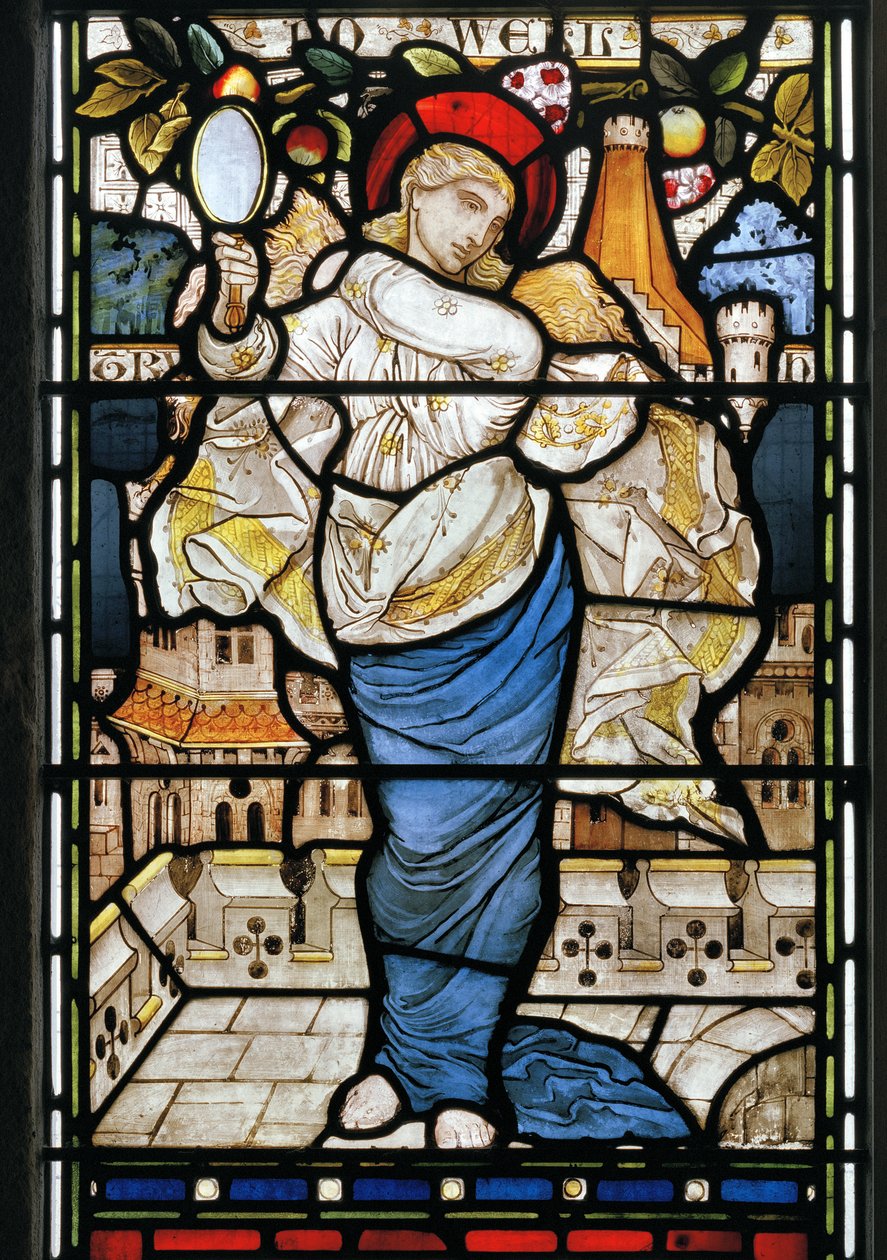 Vanity from Piers Plowman af William Langland, 1873 (farvet glas) af Harry Burrow