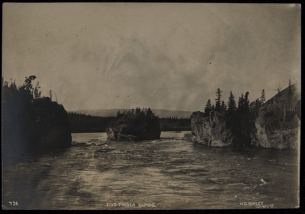 Five Fingers Rapids, fotograf, H.C. Byg, Skagway, udateret (s/h-billede) af Harry C. Barley