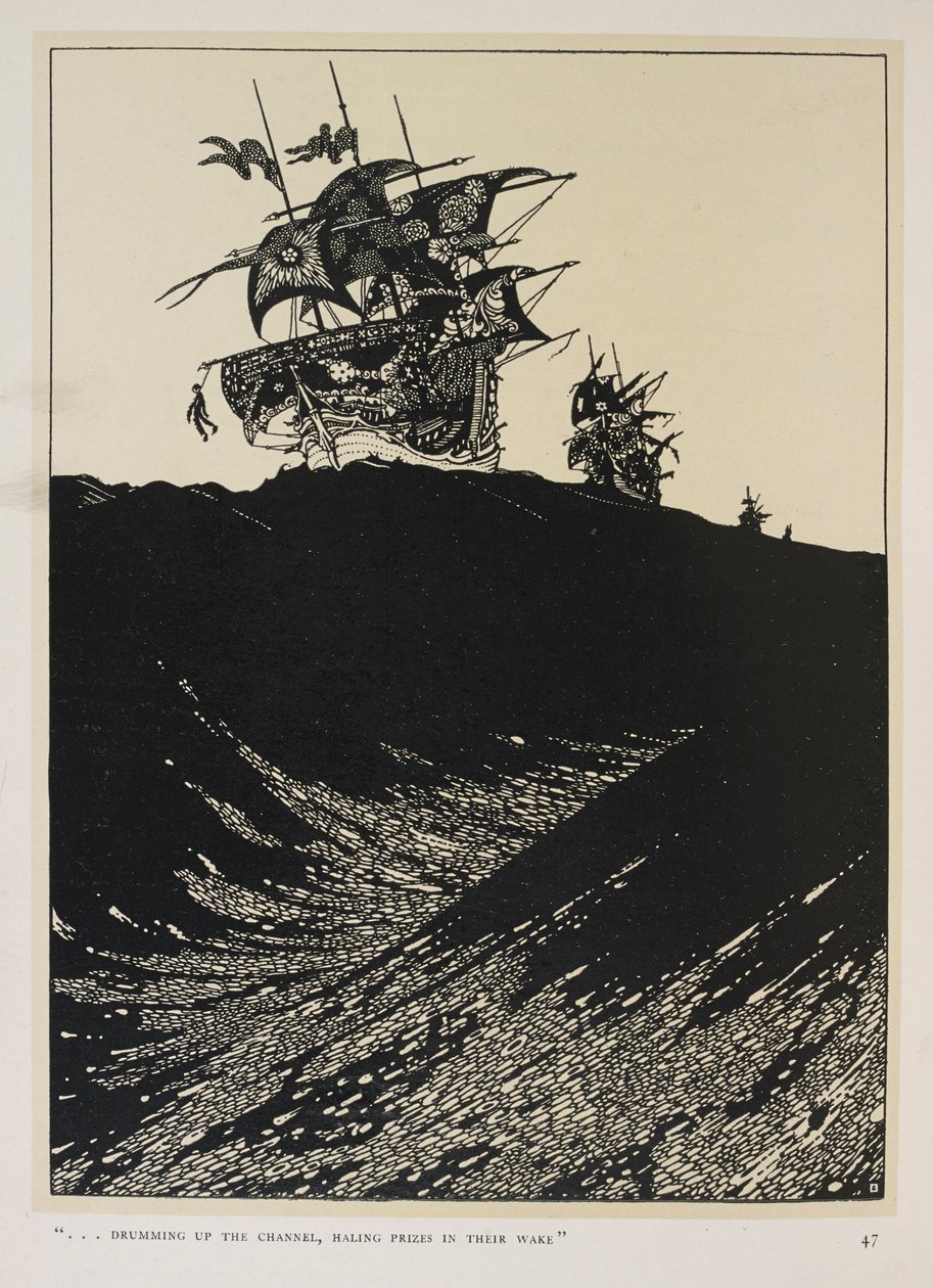 Balladi kapteeneista. "... rummuttaa kanavaa,   jakaa palkintoja heidän perässään" af Harry Clarke