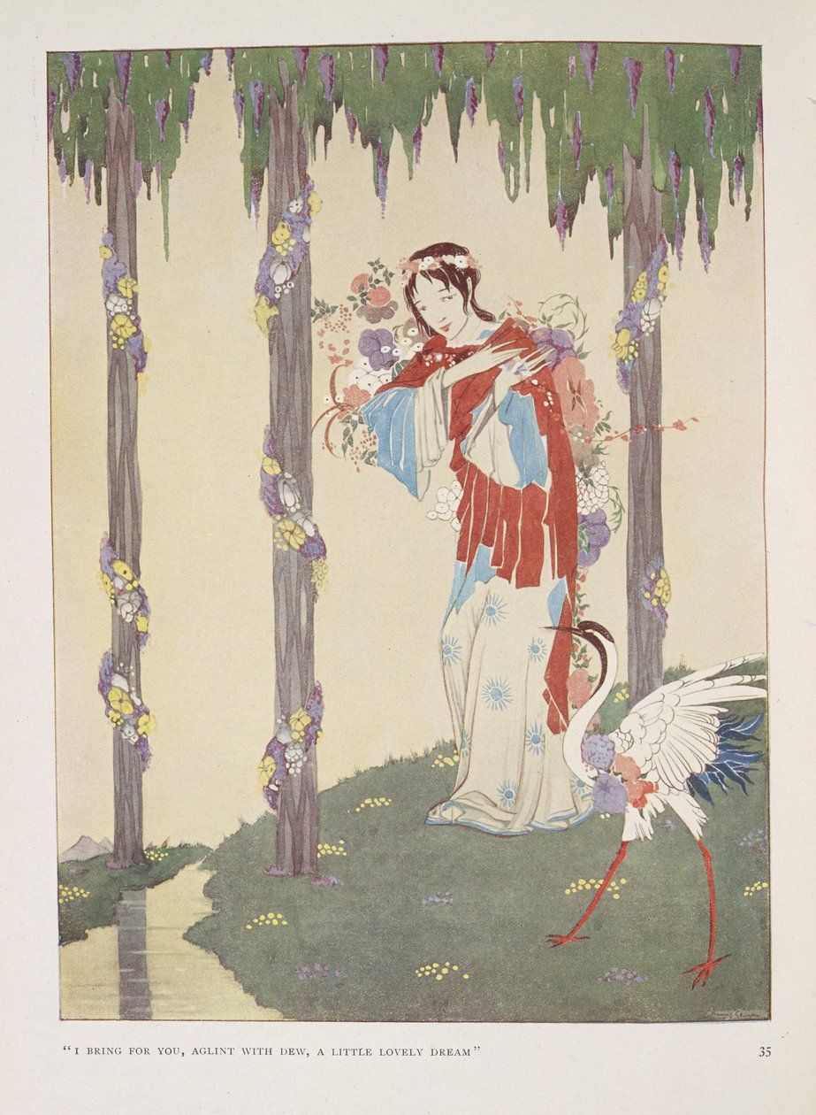 Vuggesang. "Jeg bringer til dig, glitrende af dug,   en lille dejlig drøm" af Harry Clarke