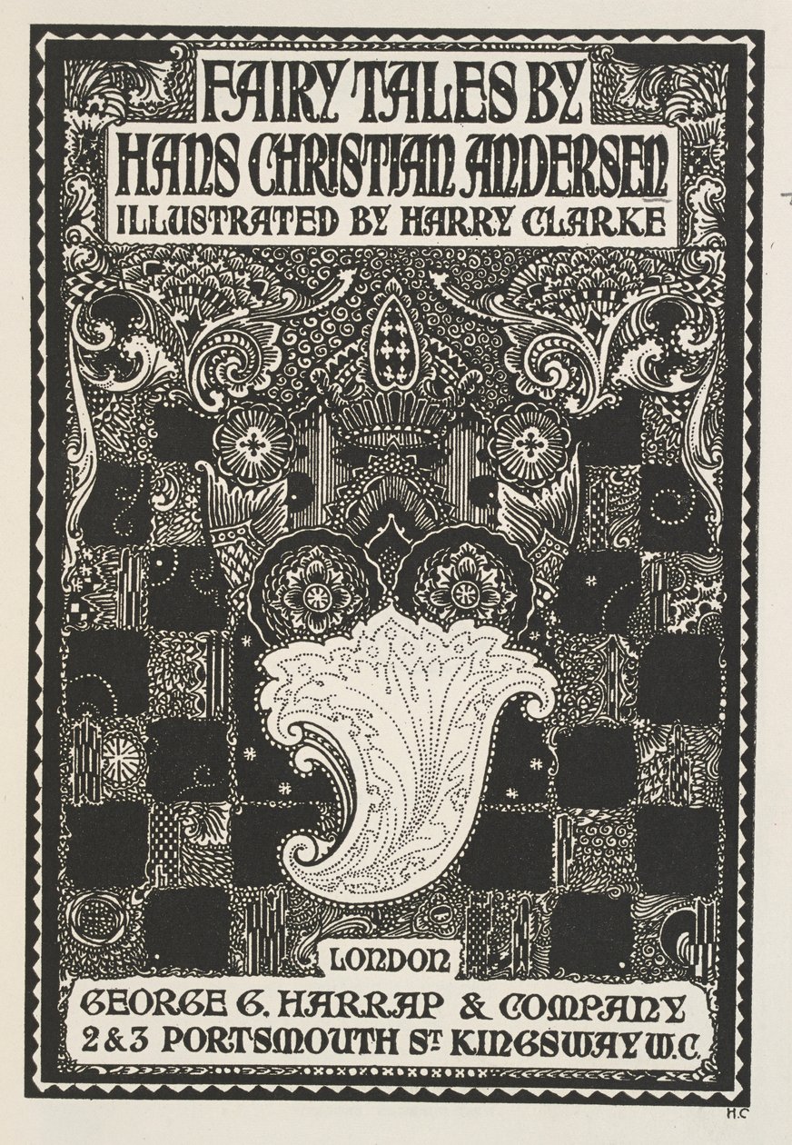 Illustreret titelblad, med symboler og firkanter. af Harry Clarke