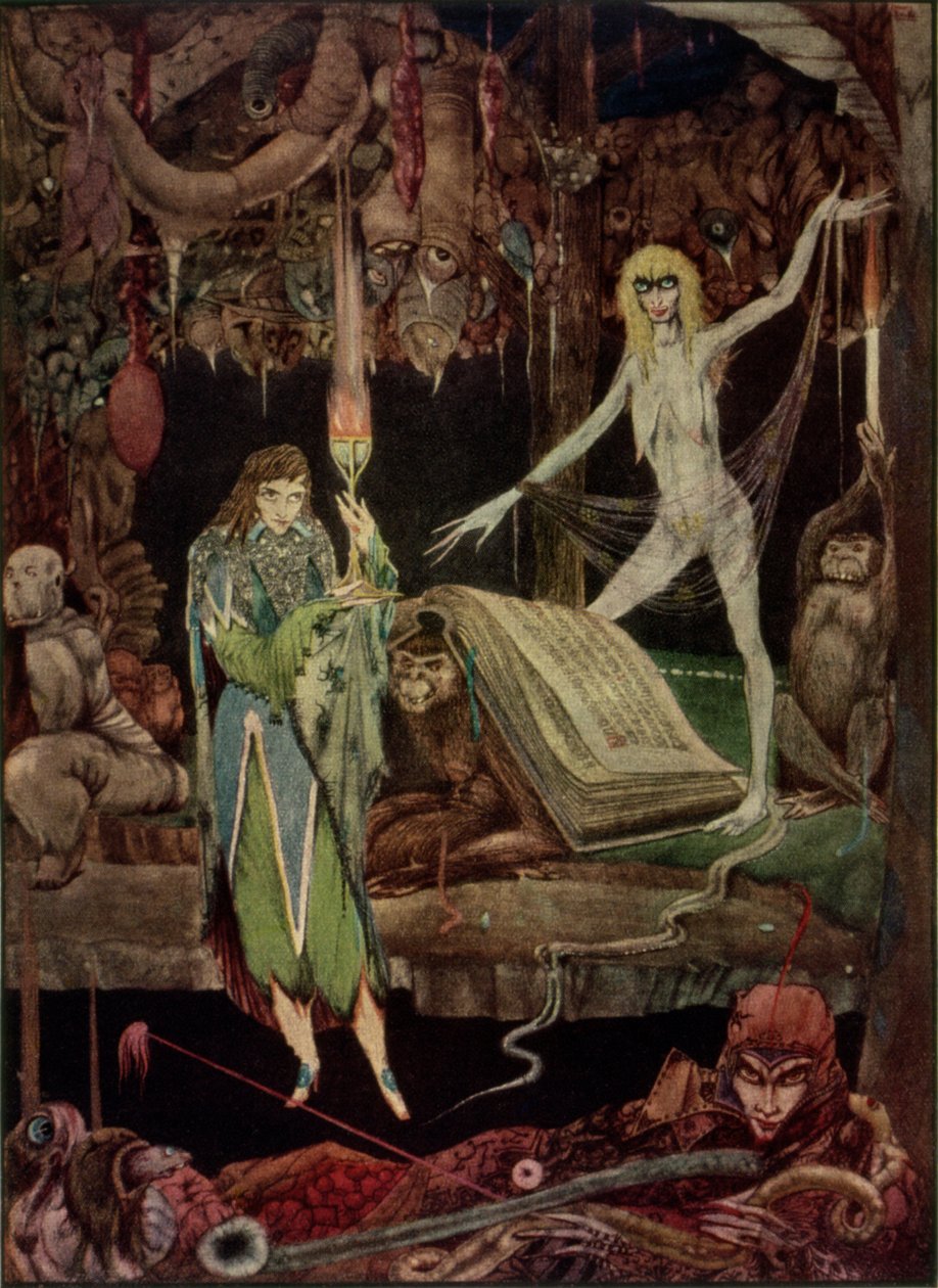 "Methinks, a Million Fools in Choir / are Raving and Will Never Tire", illustration fra Faust af Goethe, oversat af John Anster af Harry Clarke