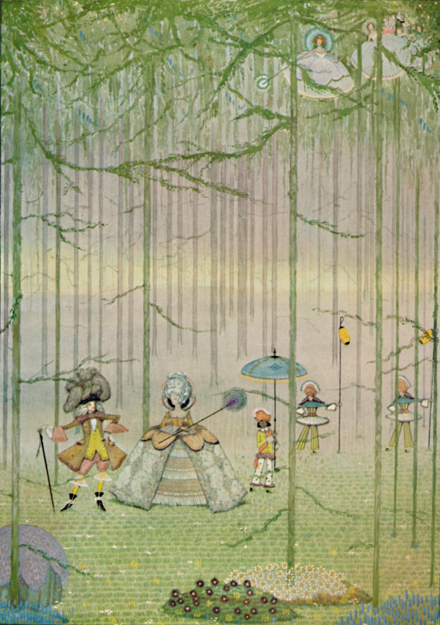 Riquet med Tuften. Fra Charles Perraults eventyr. Vandfarvetegning, 1923 af Harry Clarke