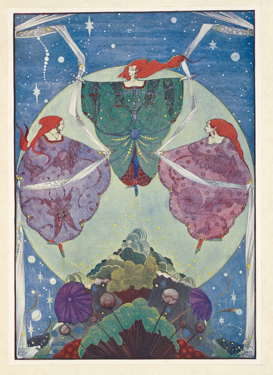 Elverbakken. De dansede med sjaler, der var vævet af tåge og måneskin. af Harry Clarke