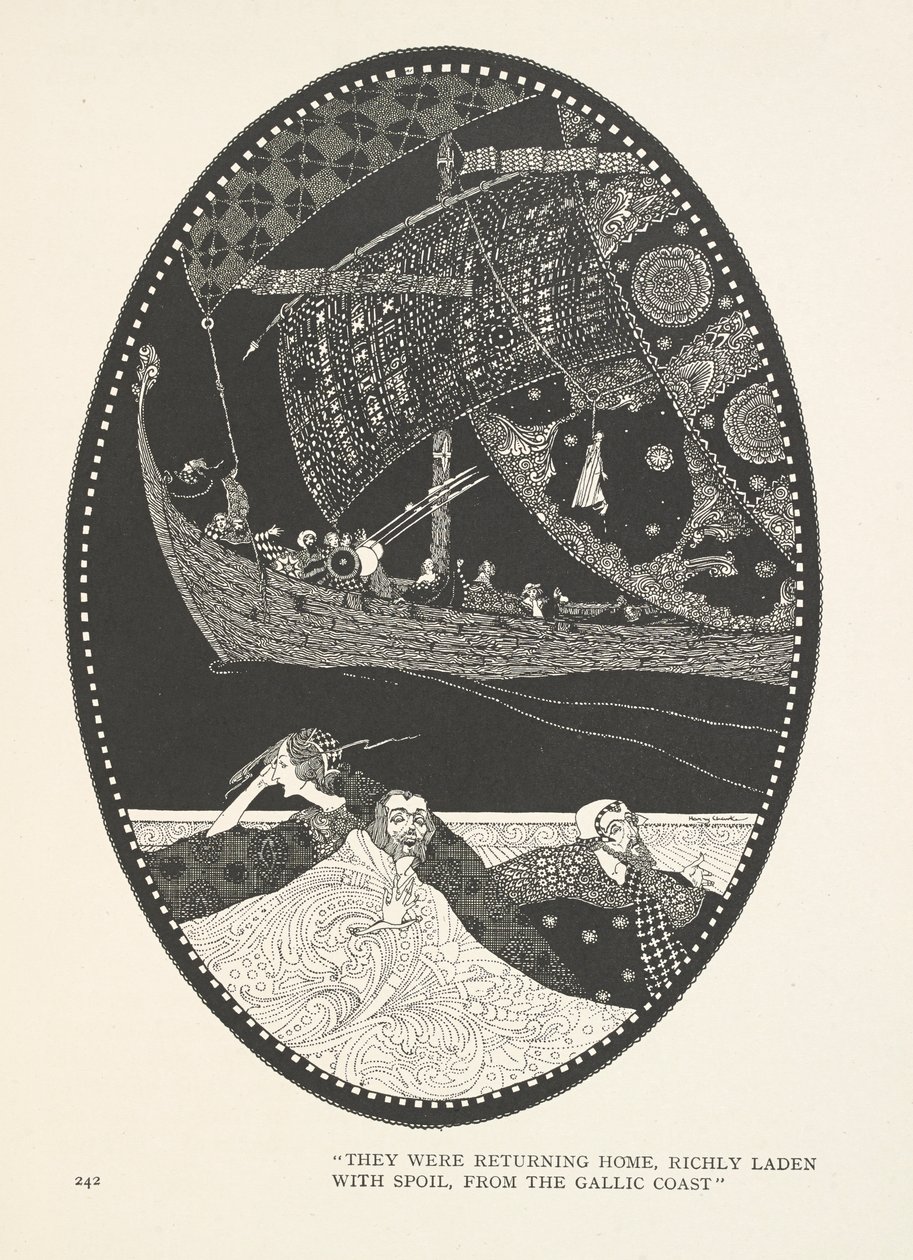 Marskongens Datter. De var på vej hjem, rigt belæsset med bytte, fra den galliske kyst. af Harry Clarke