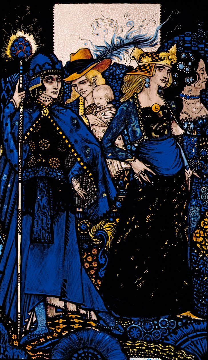 The Queens of Sheba, Meath og Connaught Illustration af Harry Clarke fra 