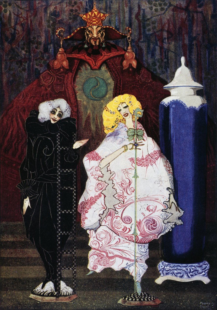 Hyrdinden og skorstensfejeren, eventyr af HC Andersen (1805-1875), illustration af Harry Clarke (1890-1931) af Harry Clarke
