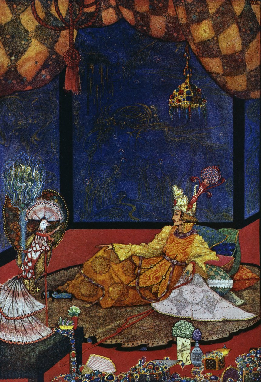Nattergalen, eventyr af HC Andersen (1805-1875), illustration af Harry Clarke (1890-1931) af Harry Clarke
