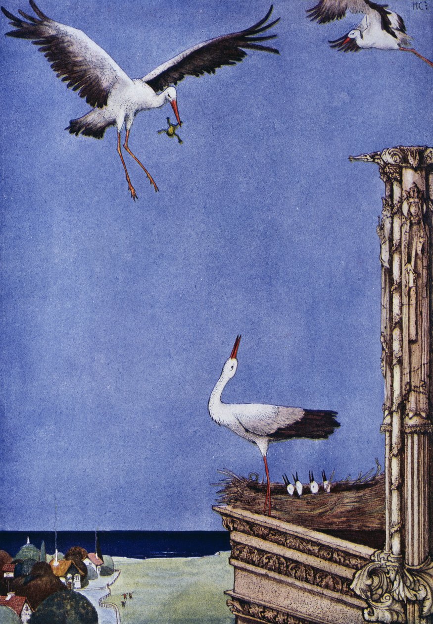 Storken, eventyr af HC Andersen (1805-1875), illustration af Harry Clarke (1890-1931) af Harry Clarke