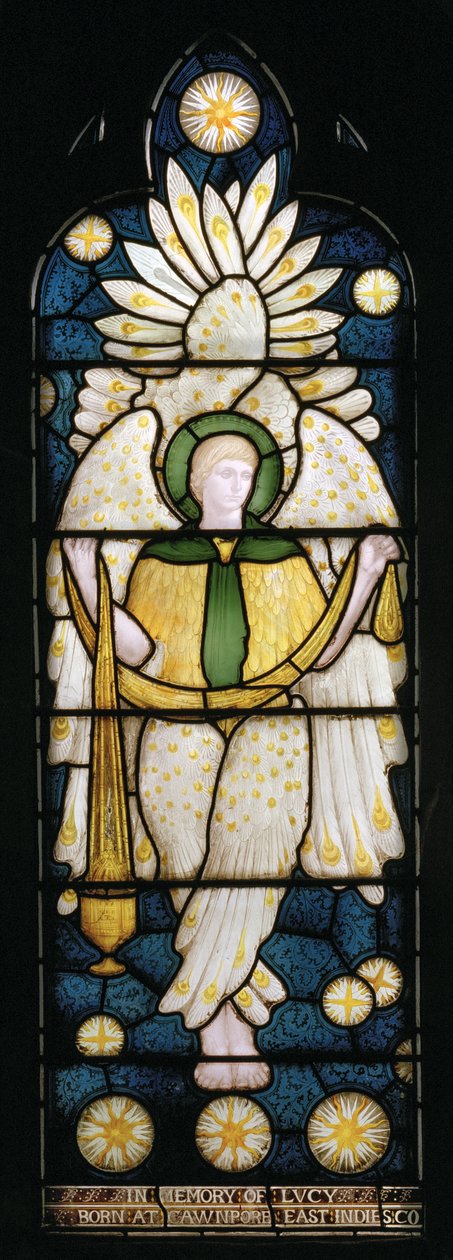 Engel med røgelseskar, 1872-73 (glasmaleri) af Harry Ellis Wooldridge