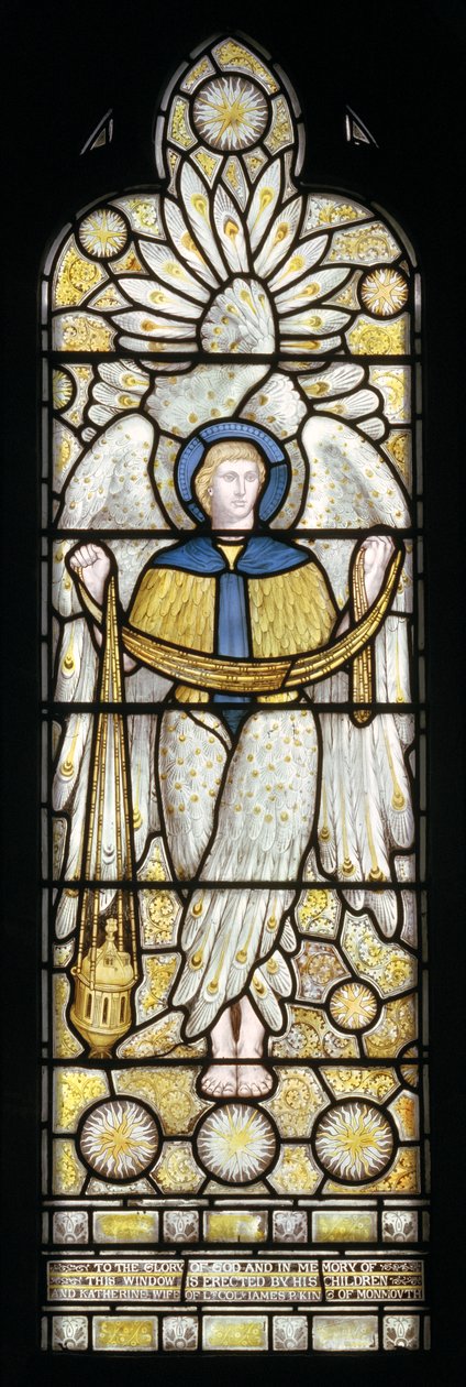 Engel med røgelseskar, 1872-73 (glasmaleri) af Harry Ellis Wooldridge