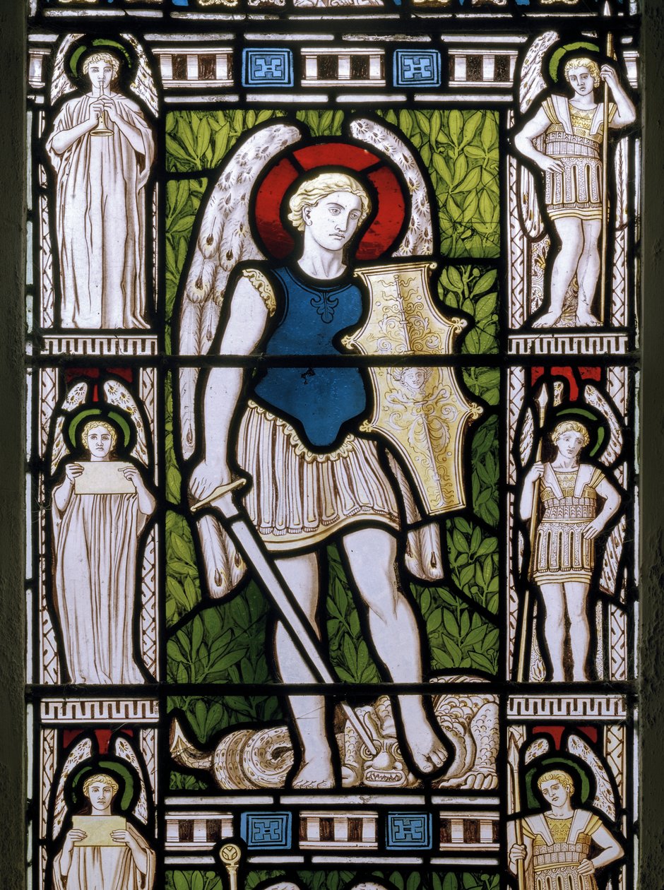 Minley, St. Andrew, James Powell & Sons, Harry Ellis Wooldridge, Ærkeenglen Michael, 1870 af Harry Ellis Wooldridge