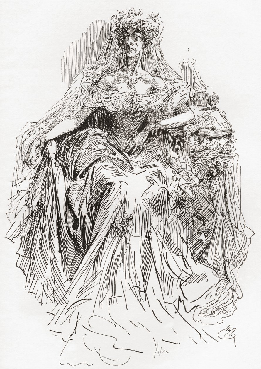 Miss Havisham (gravering) af Harry Furniss