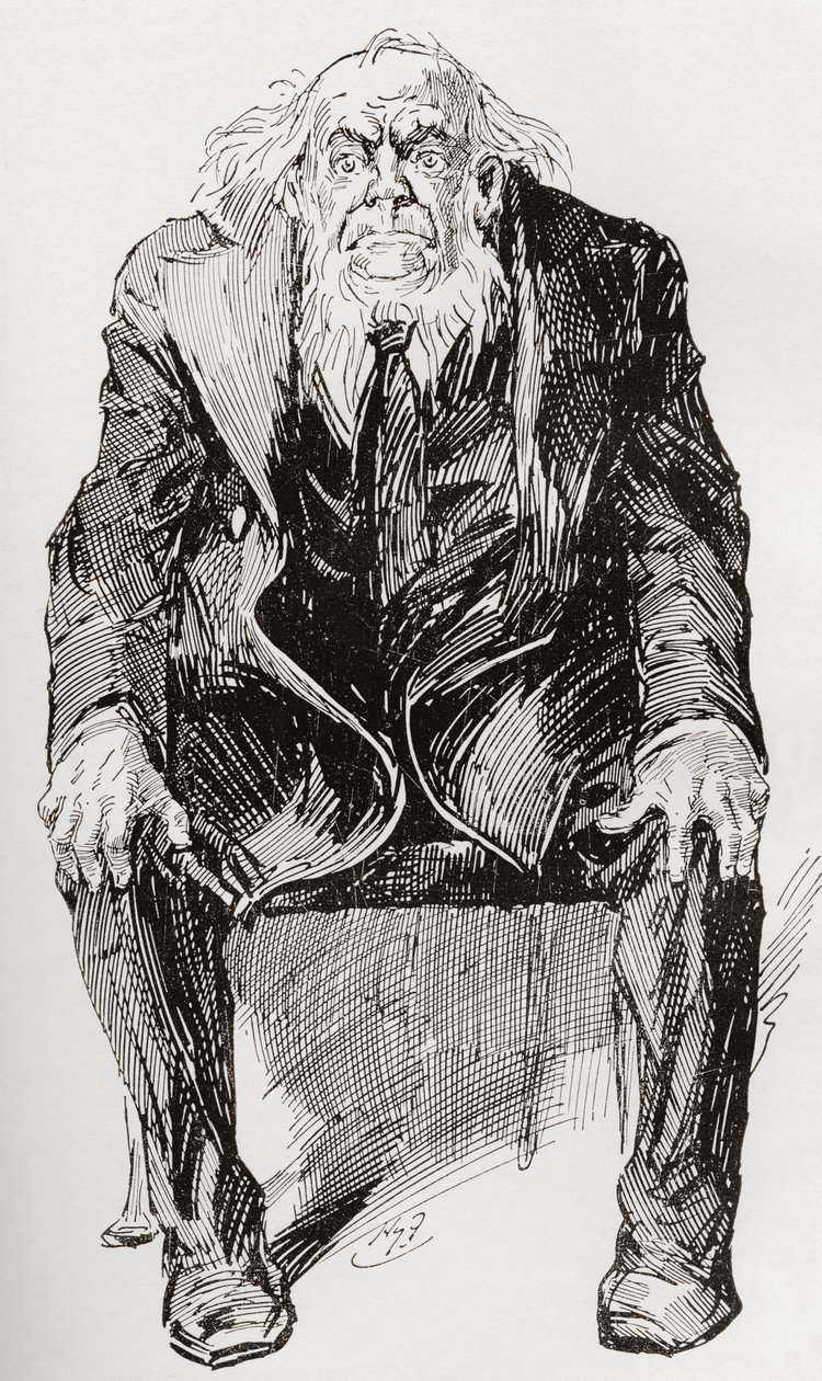 Provis. Illustration af Harry Furniss til Charles Dickens-romanen Great Expectations, fra The Testimonial Edition udgivet 1910. af Harry Furniss